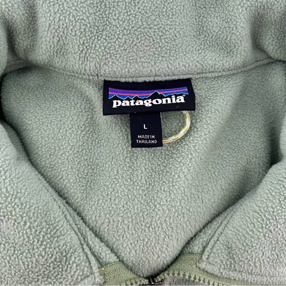 Patagonia Men's Green Microdini 1/2-Zip Pullover Fleece Colorblock Jacket Sz L - Picture 5 of 10